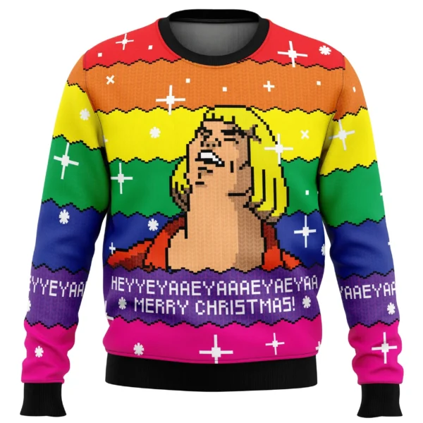 Pull de Noël Meme He-Man Heyyeya : Sweat Ugly Christmas Musclor