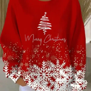 Pull de Noël Bonhomme de Neige Élégant : Sweat Femme Classique et Chic