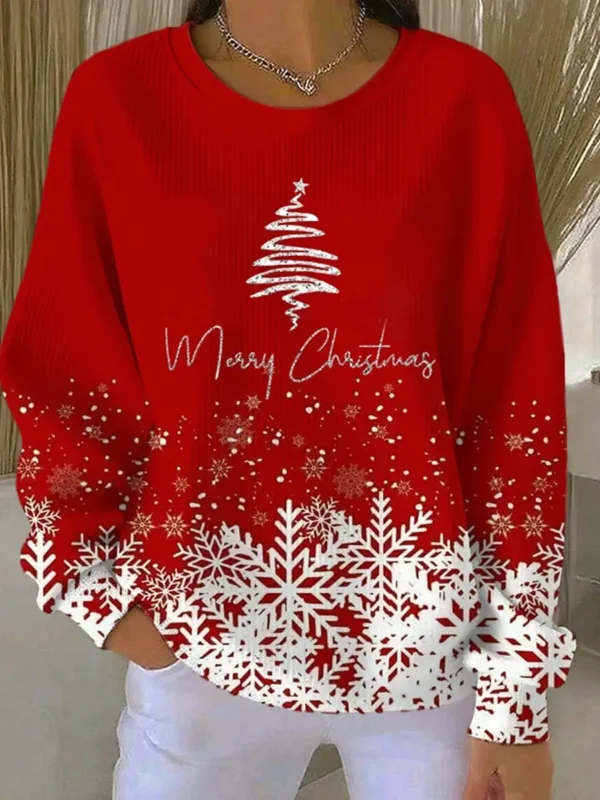 Pull de Noël Bonhomme de Neige Élégant : Sweat Femme Classique et Chic